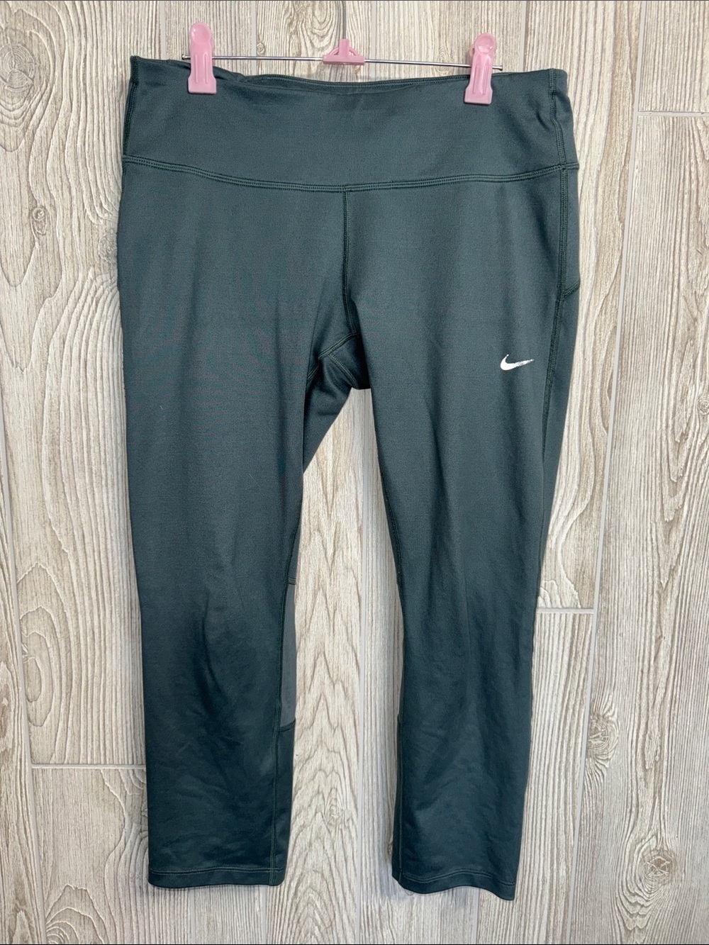 Nike Green Leggings with White Swoosh